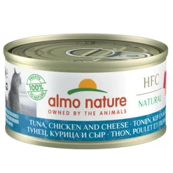 HFC -kissan märkäruoka, tonnikala, kana, juusto 70 g>Almo Nature Clearance