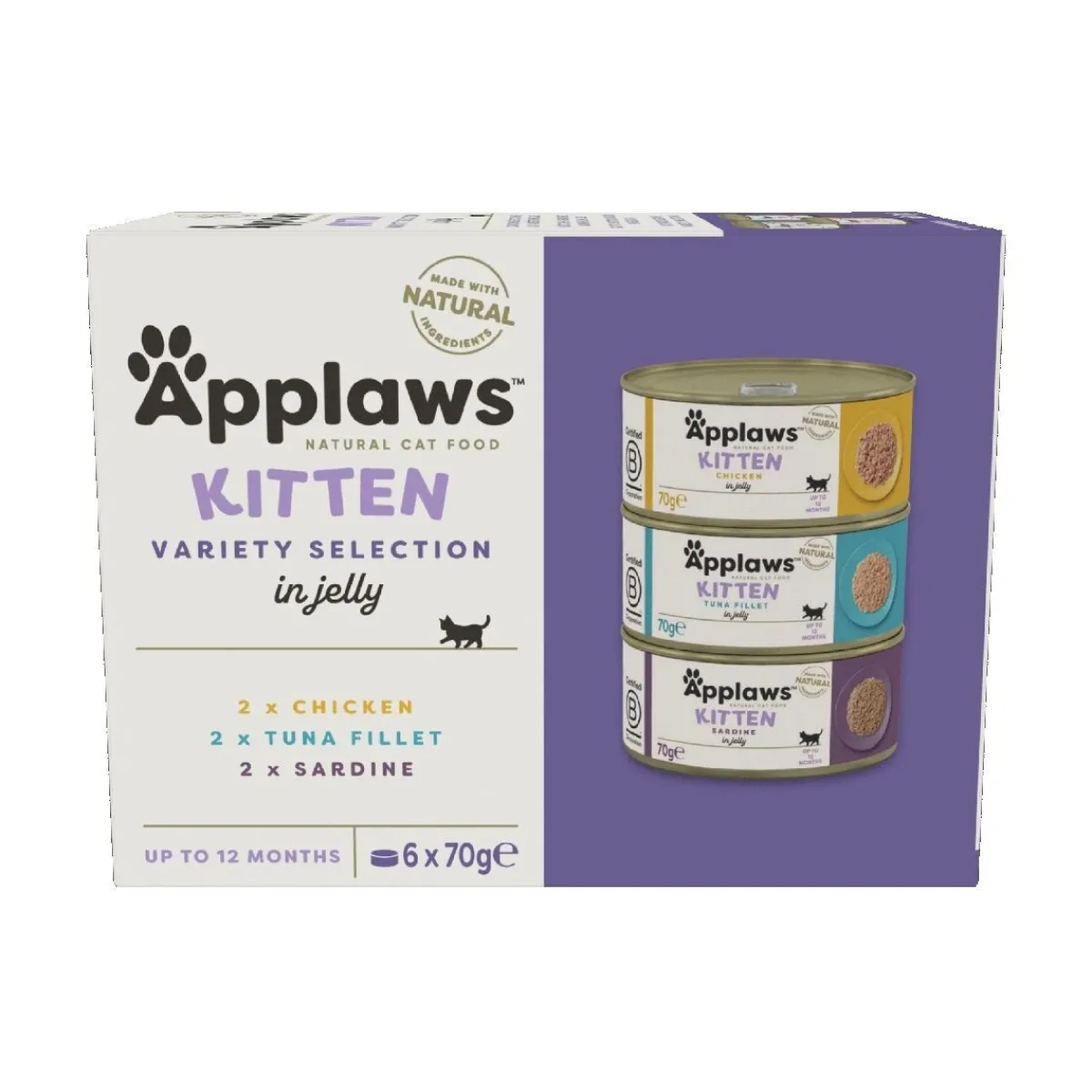 Multipack Kitten Mixed Selection jelly 6 x 70 g>Applaws Clearance