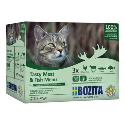 liha- & kalalajitelma hyytelössä 12 x 85 g>Bozita Hot