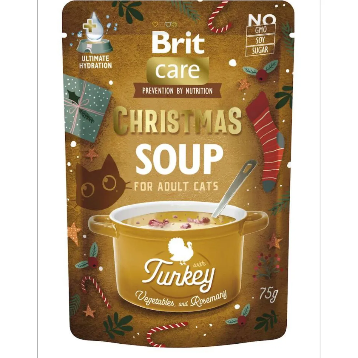 Cat Christmas Turkey Soup 75g>Brit Care