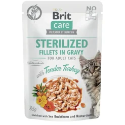 Cat Sterilized kalkkuna kastikkeessa 85 g>Brit Care Discount