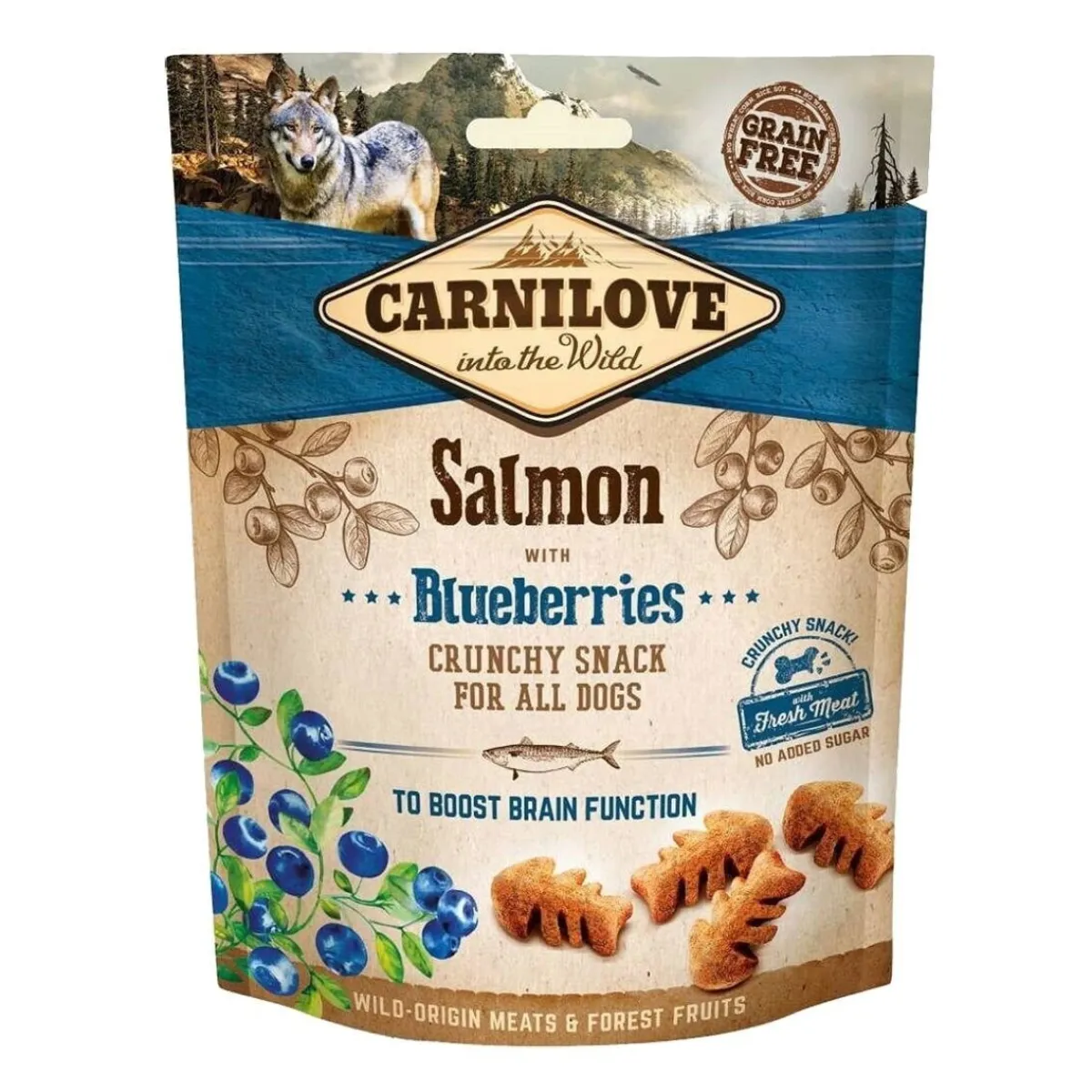 Crunchy Snack lohi & mustikka>Carnilove Hot