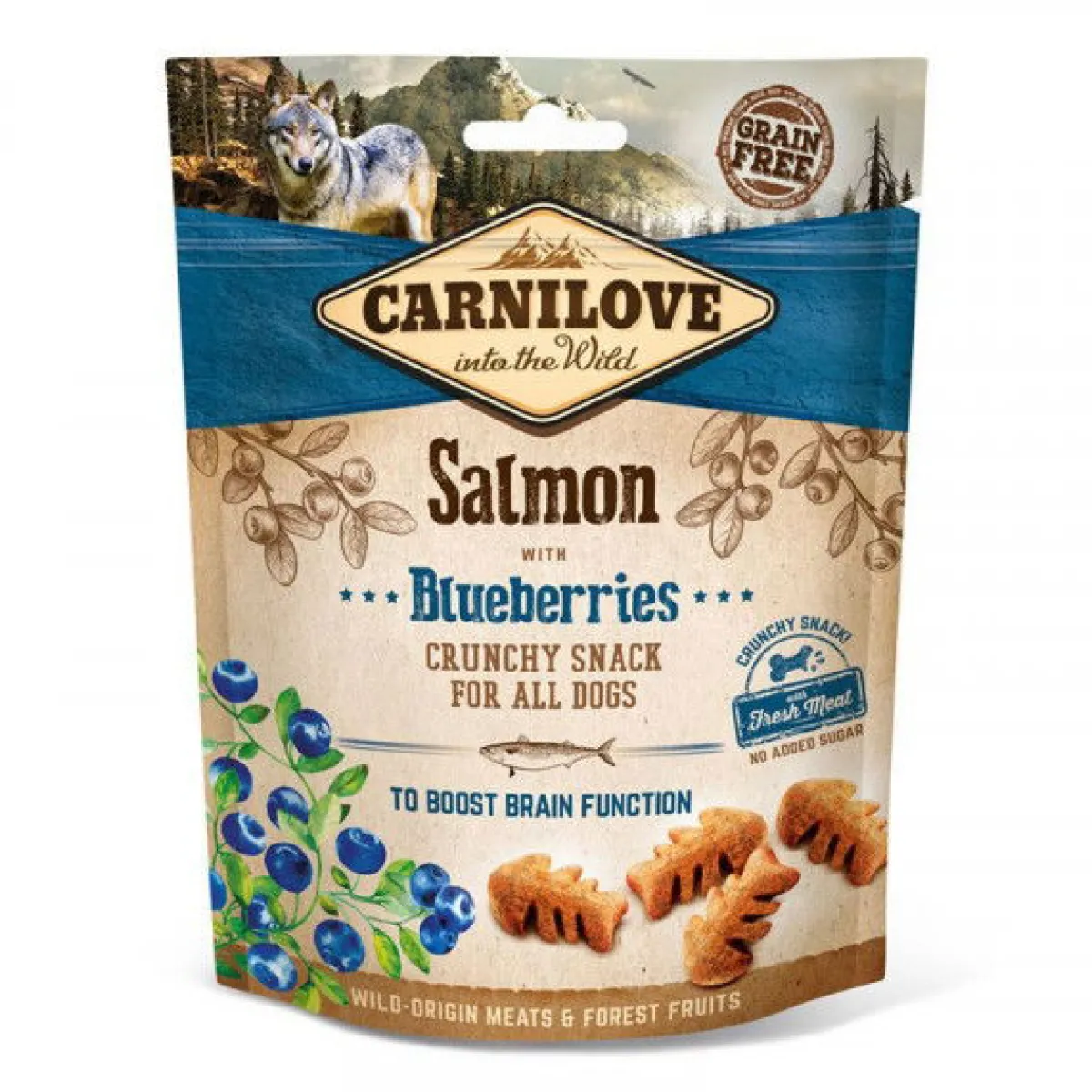 Crunchy Snack lohi & mustikka>Carnilove Hot
