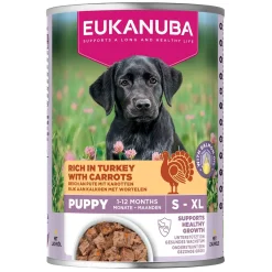Dog Wet Puppy Turkey with Carrots 400g>Eukanuba Hot