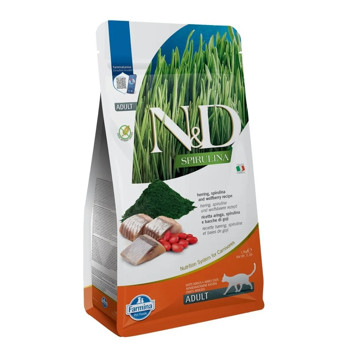 N&D Cat Spirulina & Herring 1,5 kg>Farmina