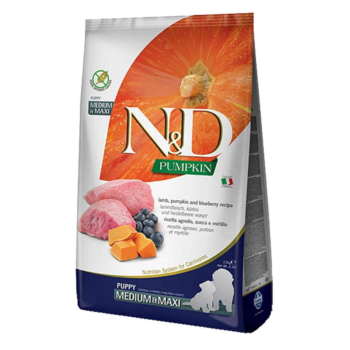 N&D Pumpkin Dog Lamb & Blueberry Puppy M/L 12 kg>Farmina Online