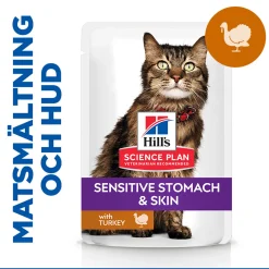Science Plan Cat Adult Sensitive Stomach & Skin Turkey 12x85g>Hill's Sale