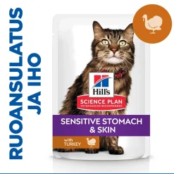 Science Plan Cat Adult Sensitive Stomach & Skin Turkey 12x85g>Hill's Sale