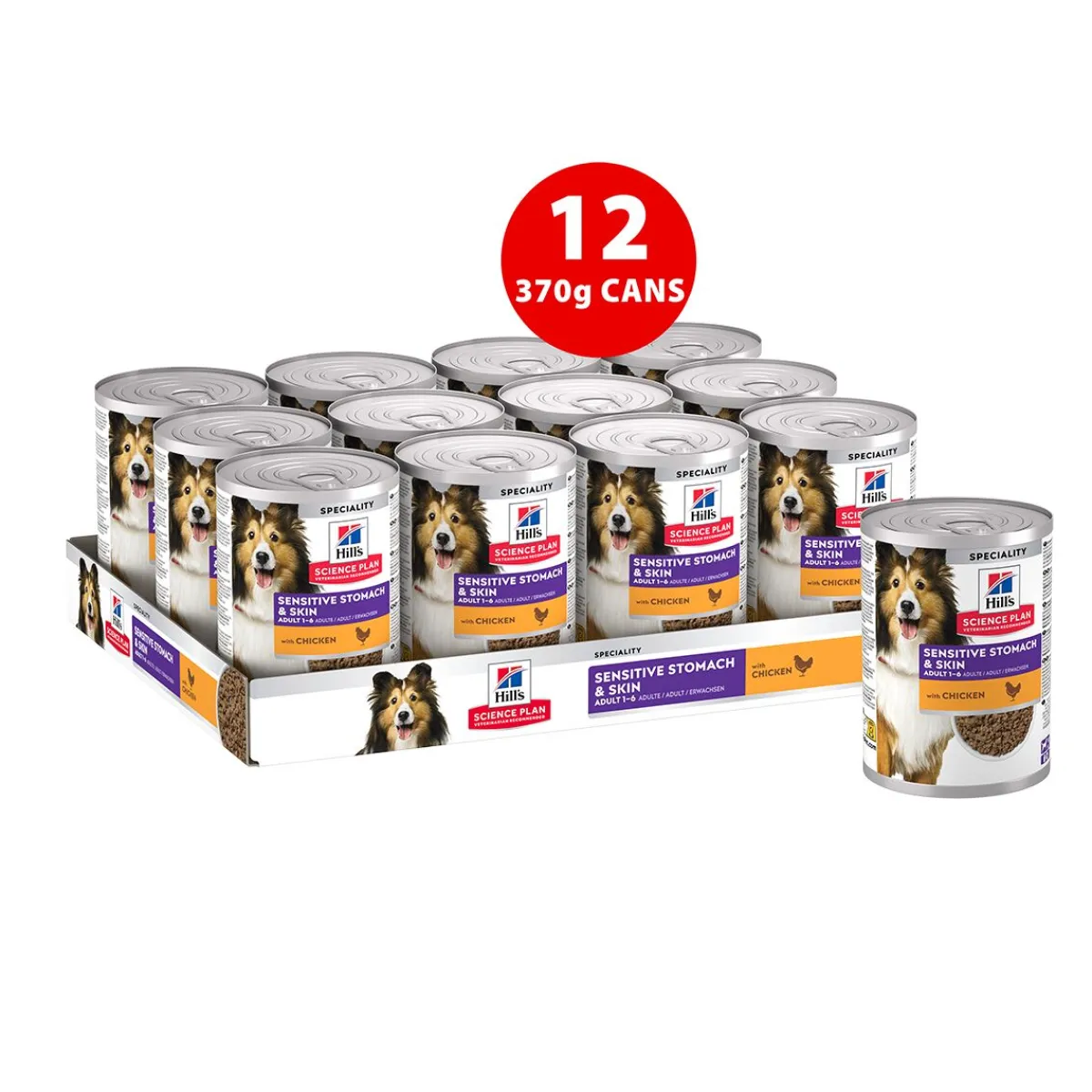 Science Plan Dog Sensitive Stomach & Skin Chicken & Vegetables 370g>Hill's Best