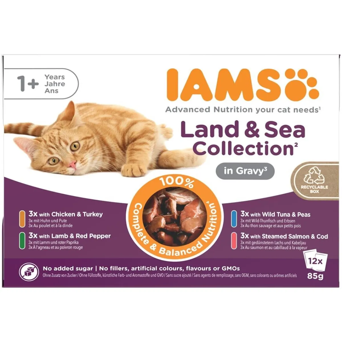 Advanced Nutrition Adult Gravy Liha- & kalalajitelma 12 x 85 g>Iams Outlet