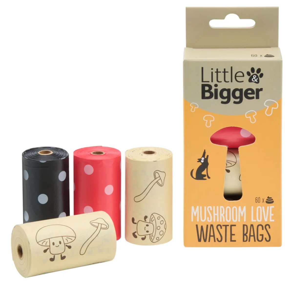 Mushroom Love -koiran kakkapussit 60 kpl>Little&Bigger Outlet