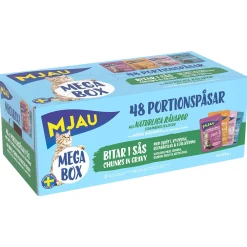 Megapack lihaa ja kalaa kastikkeessa 48 x 85 g>Mjau Hot
