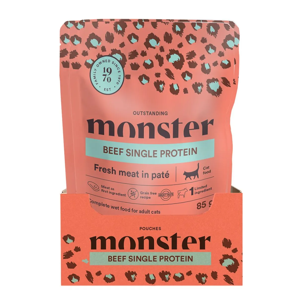 Monster Cat Pouch Adult Beef 16 x 85 g>Monster Pet Food Best