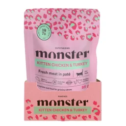 Monster Cat Pouch Kitten Chicken & Turkey 16 x 85 g>Monster Pet Food New