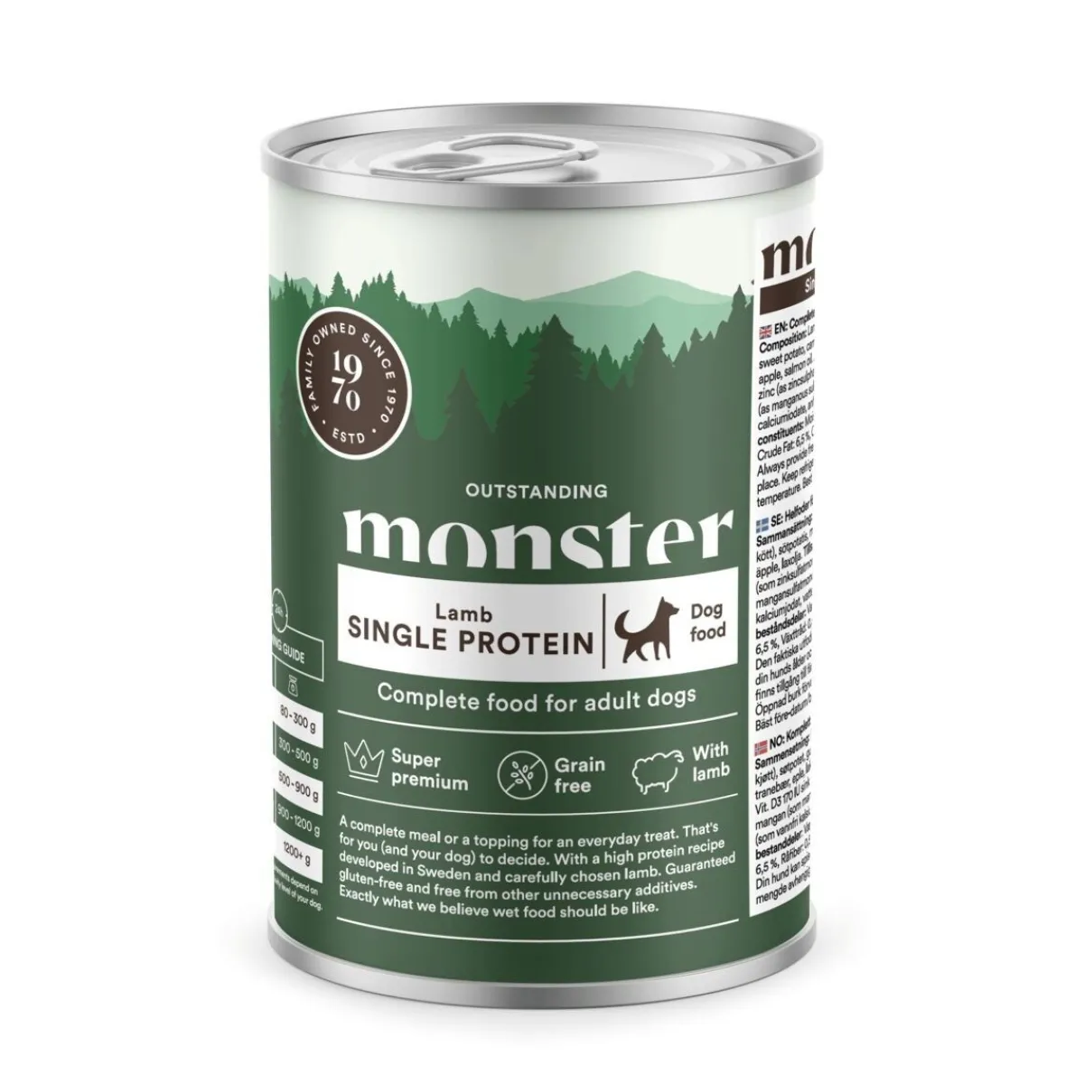 Monster Dog Adult Single Lammas 400g>Monster Pet Food New