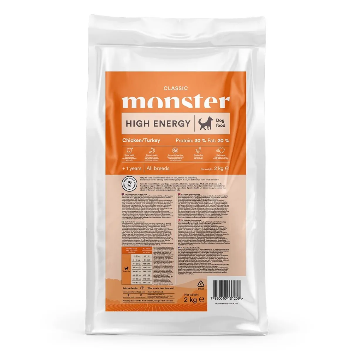 Monster Dog Classic High Energy Chicken/Turkey>Monster Pet Food New
