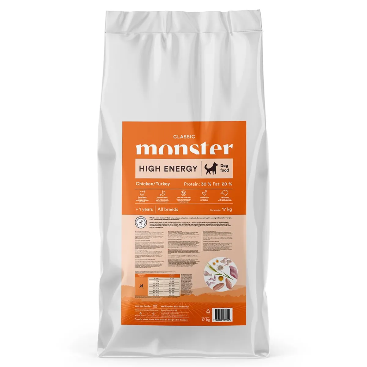 Monster Dog Classic High Energy Chicken/Turkey>Monster Pet Food New