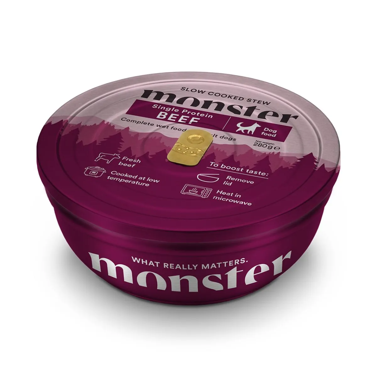 Monster Dog Slow Cooked Beef Stew Bowl 280 g>Monster Pet Food Outlet