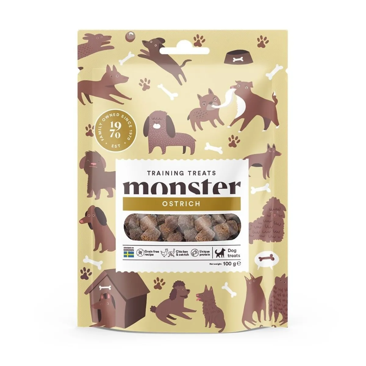 Monster Dog Training Treats kana & strutsi 100g>Monster Pet Food Sale