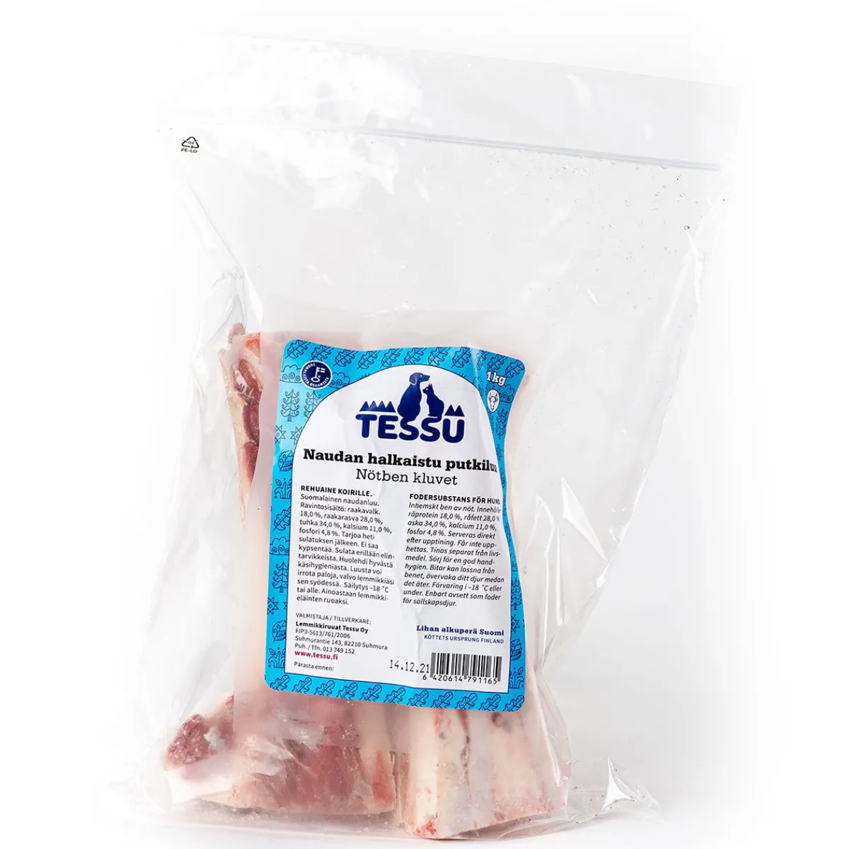 Naudan halkaistu putkiluu 1 kg>Tessu Best