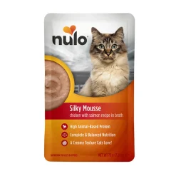 Silky Mousse Cat kana & lohi liemessä 79 g>Nulo Clearance