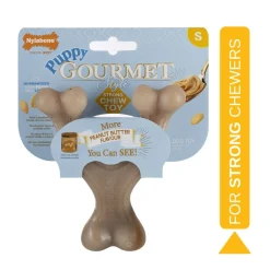 Puppy Gourmet wishbone, maapähkinävoi S>Nylabone Online