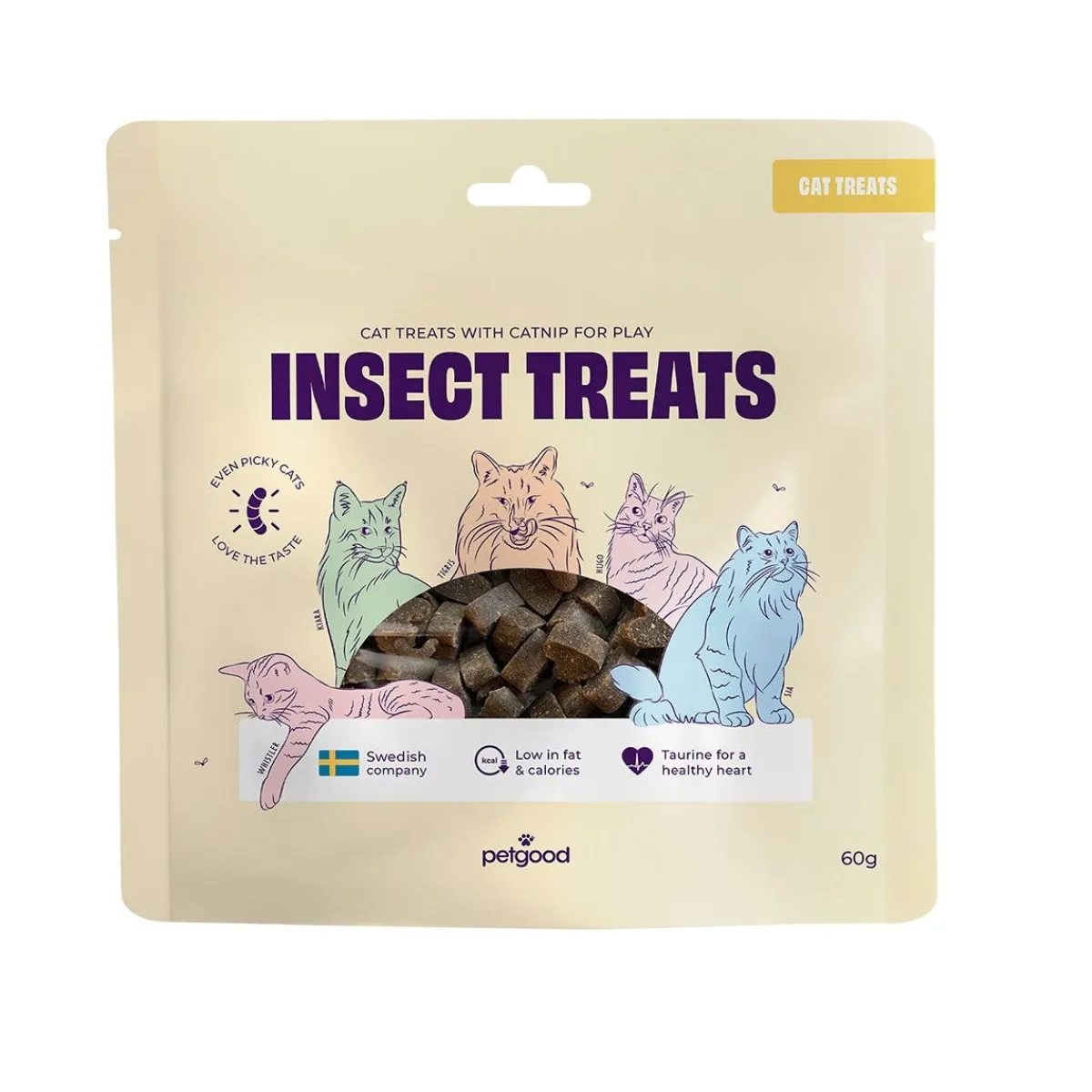 hyönteispohjainen kissanherkku 60 g>Petgood Outlet