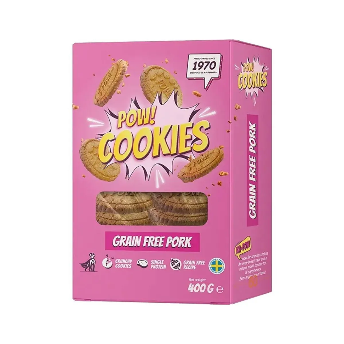 Koirankeksi viljaton possu 400 g>POW! Hot