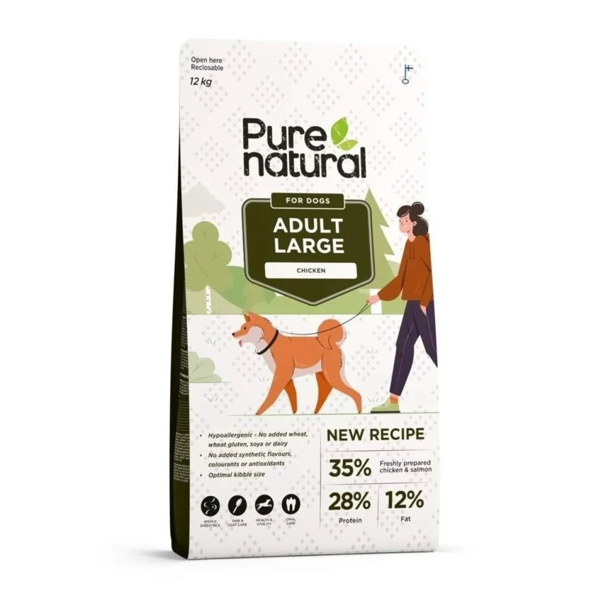 Dog Adult Large Chicken 2 x 12 kg,vain verkosta>Purenatural Hot