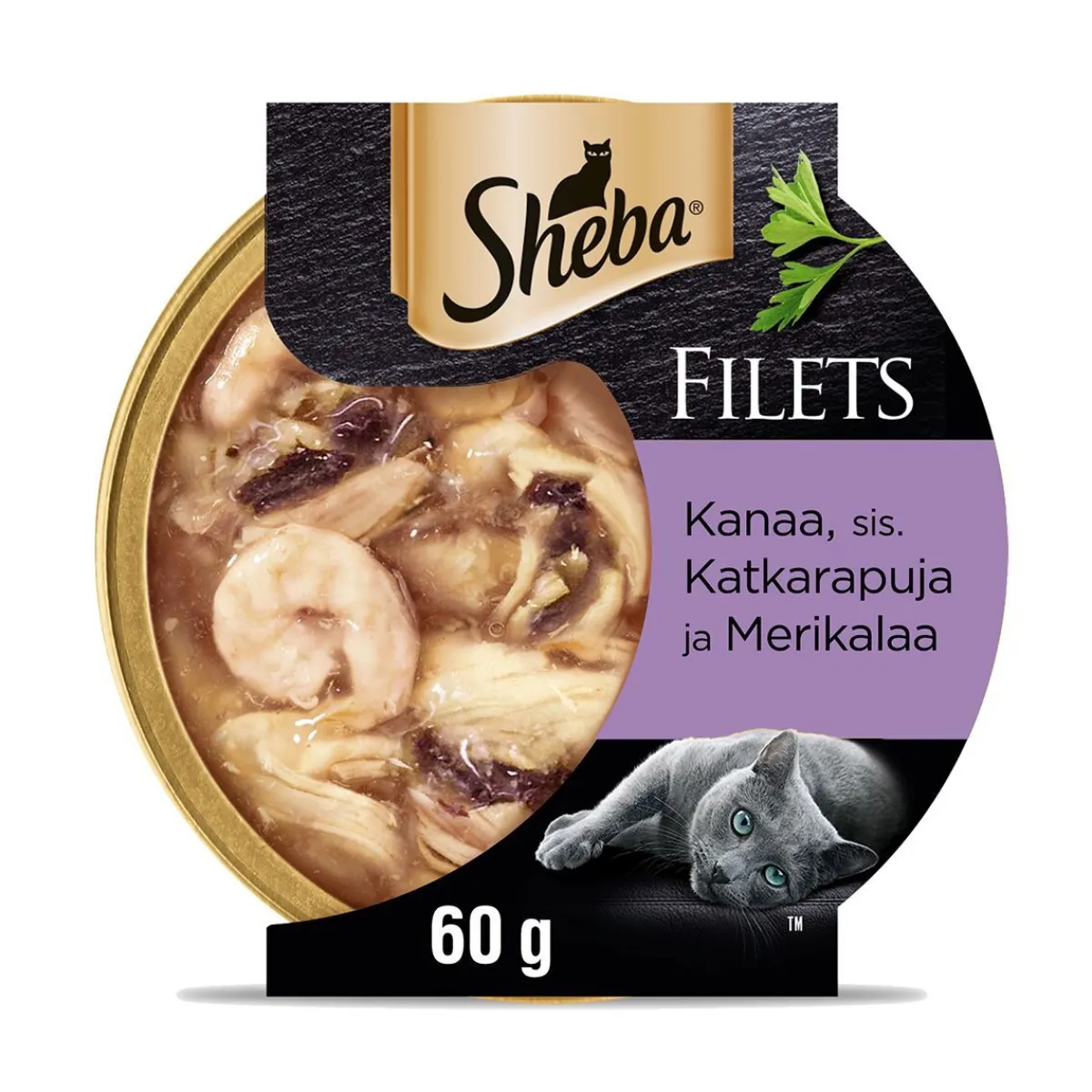kana, katkarapu & kala kastikkeessa 60g>Sheba Online
