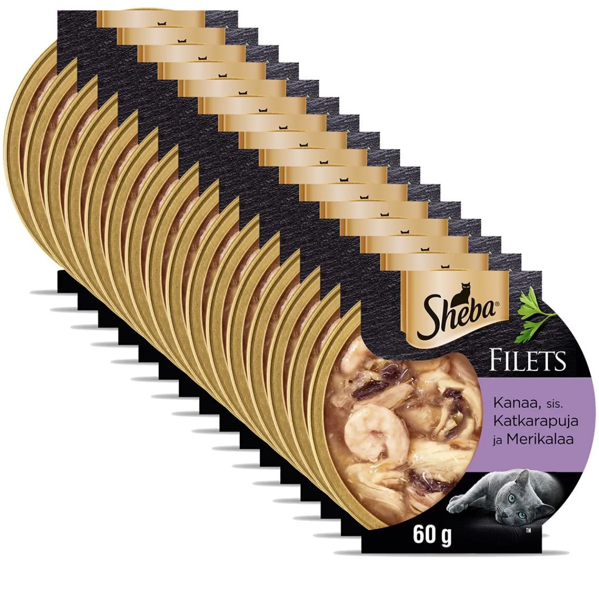 kana, katkarapu & kala kastikkeessa 60g>Sheba Online