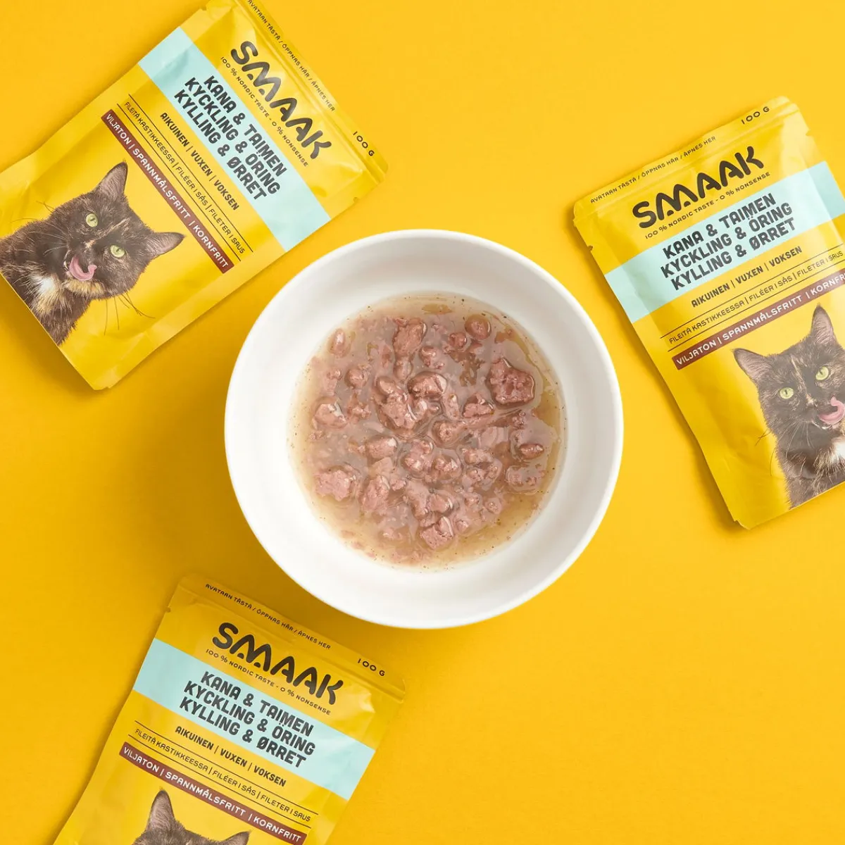 kana & taimen kissalle 100g>Smaak
