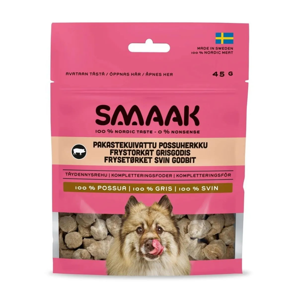 Pakastekuivattu possuherkku koiralle 45g>Smaak