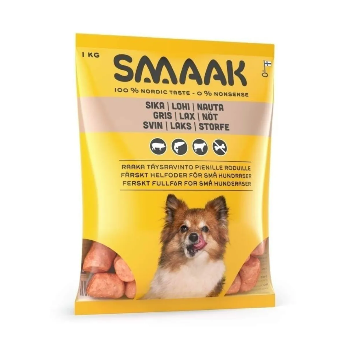 sika, lohi & nauta raaka täysravinto pienille koirille 1kg>Smaak Outlet